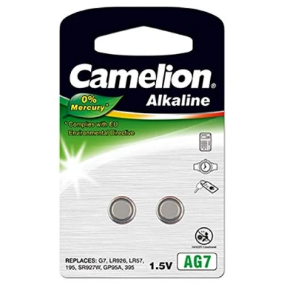 Abbildung von Camelion Knopfzelle AG7 2er Blister, Alkaline, 1,5V