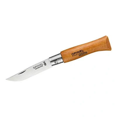 Abbildung von Camping Messer Stahl Taschenmesser Klappmesser Holz Griff No.04 Carbon