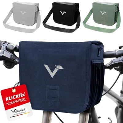 Abbildung von Valkental® x KLICKfix® wasserdichte Lenkertasche 7L Volumen Robuste Fahrradtasche Lenker mit Magnetverschluss Inkl. Handyfach Fahrrad Ebike KLICKfix kompatibel