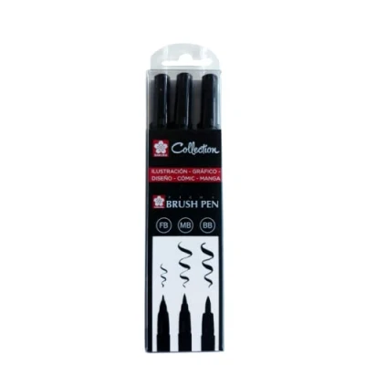 Abbildung von SAKURA PIGMA BRUSH PEN SET 3 MARKERS FB MB BB