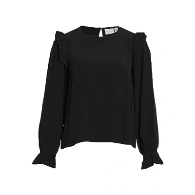 Abbildung von VILA Langarm GERÜSCHTES Bluse, Damen, Größe: 34, Black