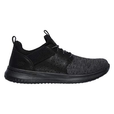 Abbildung von Skechers Herren Delson Camben Sneaker, Black Mesh W Synthetic, 42.5 EU