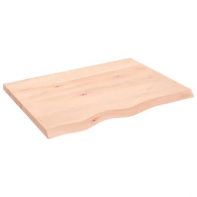 Abbildung von vidaXL Waschtischplatte, Multifunktional Arbeitsplatte mit Naturkante, Waschtischkonsole Tischplatte für Badezimmer, Holzplatte Platte Badmöbel, 80x60x(2 4) cm Massivholz Unbehandelt