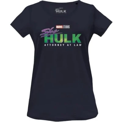 Abbildung von Marvel Damen Woshehuts002 T Shirt, Marineblau, Large