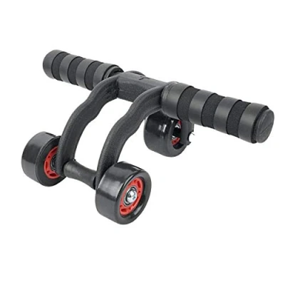 Abbildung von Ffitness Triple Wheeled Power Wheel, AB Roller für Bauchmuskel, Unisex, Erwachsene, Schwarz, Einheitsgröße