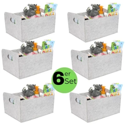 Abbildung von GarPet Aufbewahrungsbox 6x faltbar Filz Stoff Box Aufbewahrungskorb Filzkorb