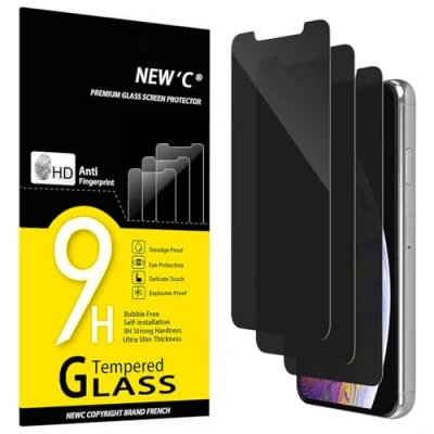 Abbildung von NEW&#039;C 3 Stück, Sichtschutz Panzer Schutz Glas für iPhone 11 Pro Max/iPhone XS Max (6,7 Zoll), Verbesserter 28 Grad schutzwinkel, Ultra Haltbare 9H Härte, Blasenfrei