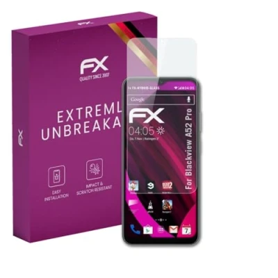 Abbildung von atFoliX Glasfolie kompatibel mit Blackview A52 Pro Panzerfolie, 9H Hybrid Glass FX Schutzpanzer Folie