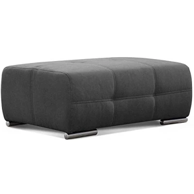 Abbildung von Cavadore Hocker Mistrel, Sitzhocker mit leichter Fleckentfernung dank Soft Clean, geeignet für Haushalte Kindern, Haustieren, 109 x 42 73, dunkelgrau