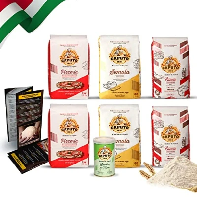 Abbildung von DELICRET Testpaket 2x 1kg Caputo Cuoco Pizzeria Semola + 1x 100g Lievito Trockenhefe