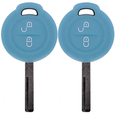Abbildung von 2X Soft Case Schutz Hülle Auto Schlüssel Fluoreszierend Blau für Mitsubishi Colt VI Smart Forfour 454