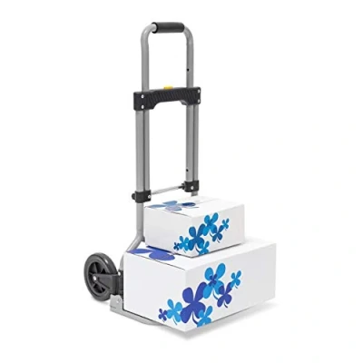 Abbildung von Relaxdays Sackkarre klappbar belastbar bis 60 kg HBT ca. 96 x 38 37 cm Transportkarre mit ausziehbarem Griff für Umzug, Einkäufe und schwere Kisten höhenverstellbar platzsparend faltbar, grau