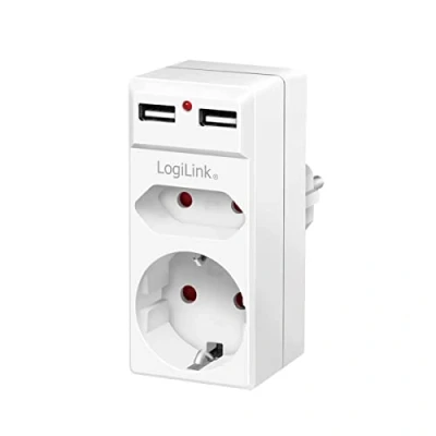 Abbildung von LOGILINK USB Verteiler Steckdosenadapter PA0276, 2x