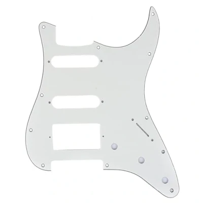 Abbildung von Musiclily Pro 11 Löcher HSS Strat Pickguard Gitarren Schlagbrett für American Modern Style Stratocaster E Gitarre,3 lagig Pergament
