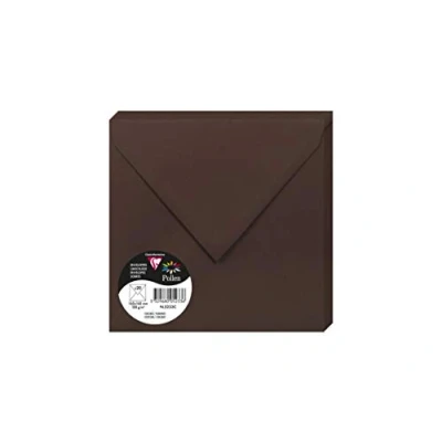 Abbildung von Clairefontaine 5233C Packung mit 20 Umschlägen Pollen 16,5x16,5 cm, 120g, gefüttert, ideal für Einladungen und Korrespondenz, Premium glattes Papier, Kakaobraun, 1 Pack