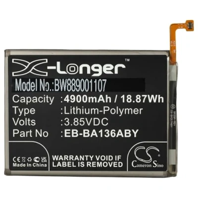 Abbildung von vhbw Akku kompatibel mit Samsung Galaxy A13 5G Handy Smartphone Telefon (4900 mAh, 3,85 V, Li Polymer)