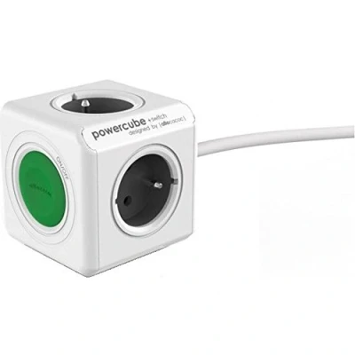 Abbildung von Allocacoc PowerCube Extended, power distribution switch, 4 sockets, 1.5m, white/grey