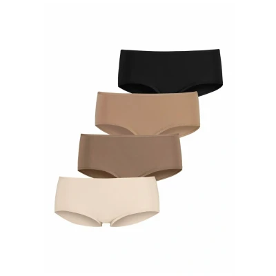 Abbildung von Lascana 4 PACK Panties, Damen, Größe: 32/34, Champagner nougat beige schwarz