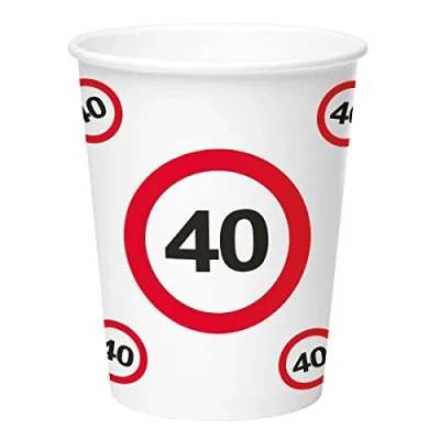 Abbildung von Cup Verkehrszeichen 40 Jahre Pappe 8 Stücke