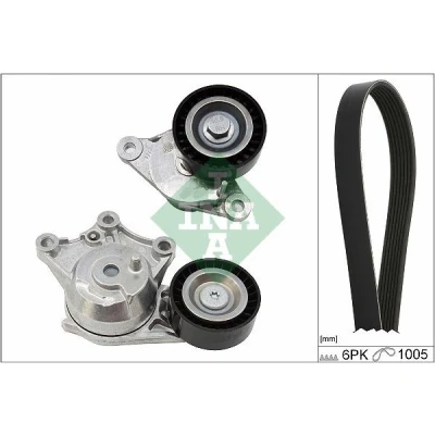 Abbildung von INA 529 0358 10 Keilrippenriemensatz Generatorfreilauf prüfen und ggf. erneuern CITROËN: DS4 Schrägheck, DS3 C4 II Schrägheck