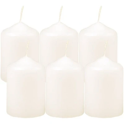 Abbildung von HS Candle Stumpenkerze Dekokerze (6 tlg), Wachskerzen Ø4cm x 6cm Teelicht Durchmesser, viele Farben