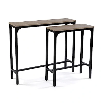 Abbildung von Versa Doncaster Schmales Möbelstück für den Eingangsbereich oder Flur, Moderner Konsolentisch, Maßnahmen (H x L B) 80 25 95 cm, Holz und Metall, Farbe: Schwarz