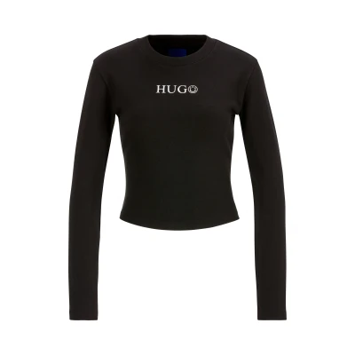 Abbildung von HUGO Della Langarmshirt, Damen, Größe: XL, Black