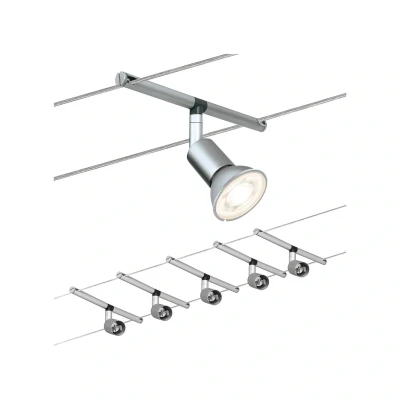 Abbildung von Paulmann 94145 Seilsystem Sice Salt Set erweiterbar max.5x10W Chrom matt Seilleuchte Hängeleuchte Drahtseilsystem ohne Leuchtmittel, 500 x 160 11.5 cm