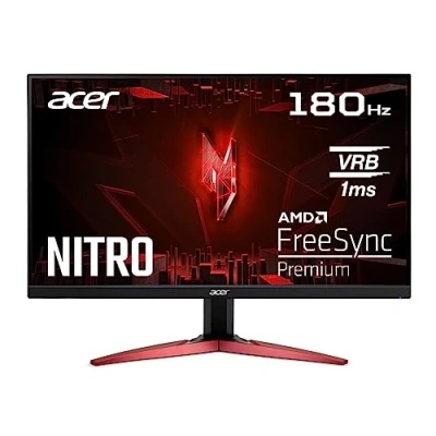Abbildung von Acer Nitro KG241YS3 Gaming Monitor 23,8 Zoll (60 cm Bildschirm) Full HD, 180Hz, 1ms (VRB), 2xHDMI 2.0, DP 1.2, AMD FreeSync Premium, Schwarz