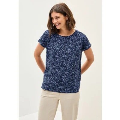 Abbildung von Cecil Minimal Print Bluse, Damen, Größe: Medium, Blau