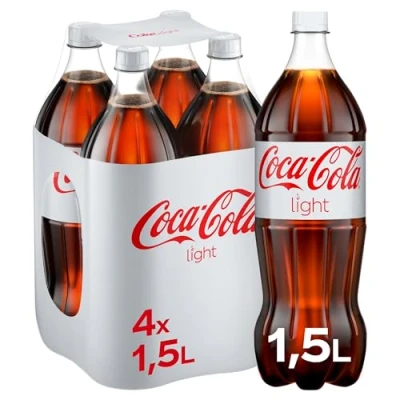 Abbildung von Coca Cola Light , Erfrischendes Softgetränk in praktischen Flaschen Geschmack ohne Kalorien 4 x 1,5 Liter Einweg Flasche