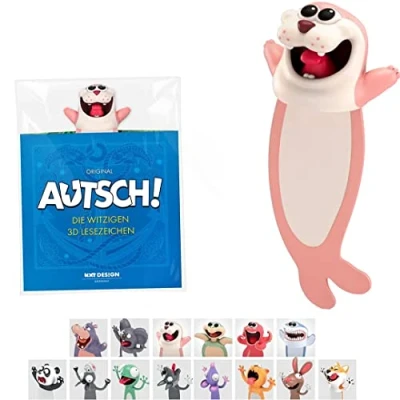 Abbildung von KXT Witzige 3D Lesezeichen Original AUTSCH! Cartoon Tiere Lustiges Geschenk für Kinder und Erwachsene (Seehund)