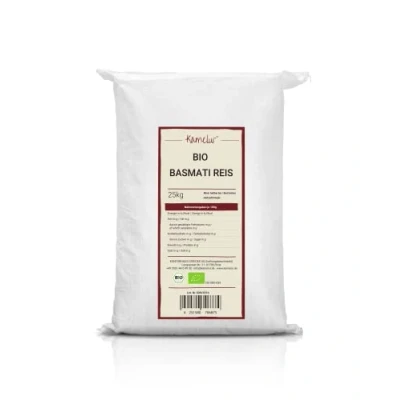 Abbildung von 25kg Bio Basmati Reis geschält aromatischer Basmatireis ohne Zusätze Duftreis in der Großpackung