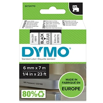 Abbildung von Dymo 43610 (S0720770) (6 mm) Schwarz bis transparent Tape