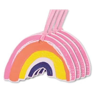 Abbildung von Glick 4 Stück Regenbogen Geschenkanhänger, Multipack Geschenkanhänger für Geburtstag Regenbogen, Geschenkverpackung