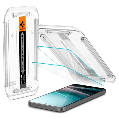 Abbildung von Spigen Glas.tR EZ Fit Schutzfolie kompatibel mit Samsung Galaxy A36 5G, 2 Stück, Kratzfest, Kristallklar, 9H Härte Folie