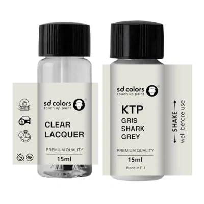 Abbildung von SD COLORS Neue lackstift GRIS HAI GRAU KTP Reparatur KRATZEN 15 ml (Farbe+KLARLACK)