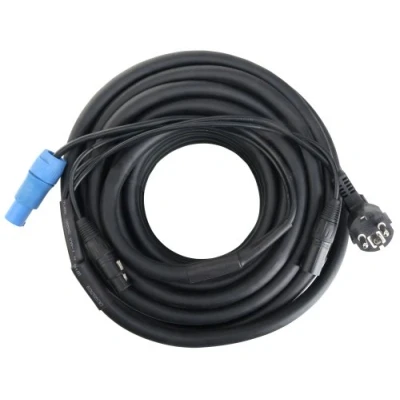 Abbildung von Pronomic Stage EUPPD 15 Hybridkabel Schuko/Powercon kompatibel + DMX 3 polig, 15m (ideal zur Verkabelung von Lichteffekten &amp; Bühnenbeleuchtung)