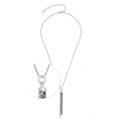 Abbildung von JEWELS BY LEONARDO Halskette Atura, kurze Kette aus silberfarbenem Edelstahl, klare und schwarze Zirkonia Steinchen auf drei beweglichen Strängen, 42 47 cm Länge, Schmuck Geschenk, 024316