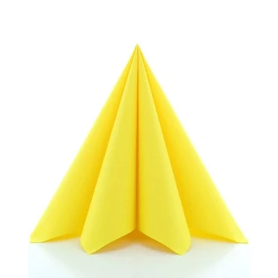 Abbildung von Sovie HORECA Servietten in Gelb aus Linclass Airlaid, hochwertige Einwegservietten ideal für Hochzeit &amp; Partys, 40 x cm, 50 stück