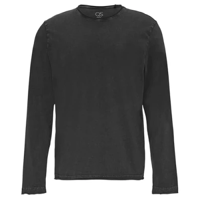 Abbildung von QS IM Usedlook Langarmshirt, Herren, Größe: Small, Schwarz
