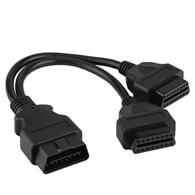 Abbildung von OBD II Diagnosewerkzeuge, Diagnosekabel Doppelstecker, Auto 16 pin OBD2 OBDII Stecker auf Dual Female Y Splitter Adapter Buchse zu Verlängerungskabel Diagnosewerkzeug