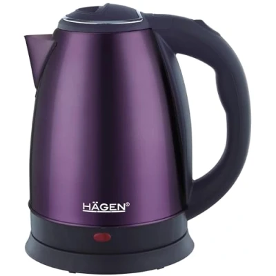 Abbildung von Hagen, Kompakter elektrischer Wasserkocher aus Edelstahl, Elegantes Design, 360 Basis, Kapazität 1,8L, Leistung 1500W, Herausnehmbarer und waschbarer Filter, HA5525 Violett