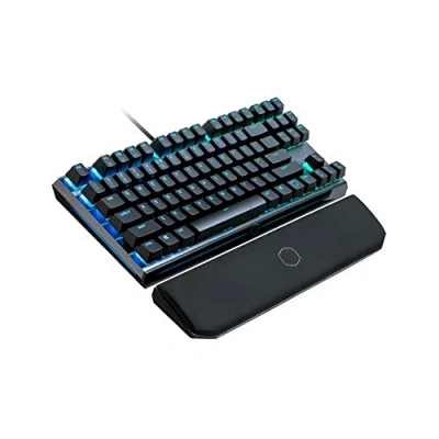 Abbildung von Cooler Master MasterKeys MK730 Mechanische kompakte RGB Gaming Tastatur ohne Nummernblock, Gehäuse aus gebürstetem Aluminium, abnehmbare magnetische Handballenauflage, deutsches Layout,Cherry MX Red