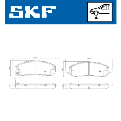 Abbildung von SKF VKBP 80259 A Bremsbelagsatz mit akustischer Verschleißwarnung NISSAN: Pathfinder 3, NP300 Navara Pickup