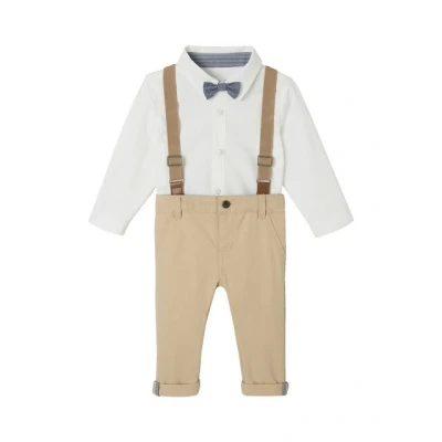 Abbildung von Vertbaudet Festliches Baby Outfit, 4 Teile beige 68