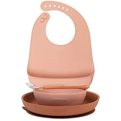 Abbildung von Nattou Tafelservice mit Lätzchen Rosa