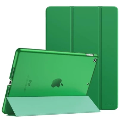 Abbildung von MoKo Schützhülle Kompatibel mit Neu iPad 9. / 8. 7. Generation (2021/2020/2019), Tablethülle Ständer Matt Rückseite Auto Schlaf/Aufwach Funktion für 10,2 Zoll, Waldgrün