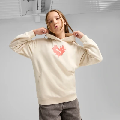 Abbildung von Puma Flaming Love Hoodie Teenager Für Damen Kinder Mit Print Alpine Snow Größe: 13 14Y