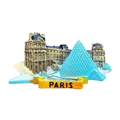 Abbildung von 3D Louvre Paris Frankreich Kühlschrank Kühlschrankmagnet Tourist Souvenirs Handmade Harz Handwerk Magnetischen Aufkleber Home Küche Dekoration Reise Geschenk